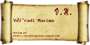 Váradi Maxima névjegykártya